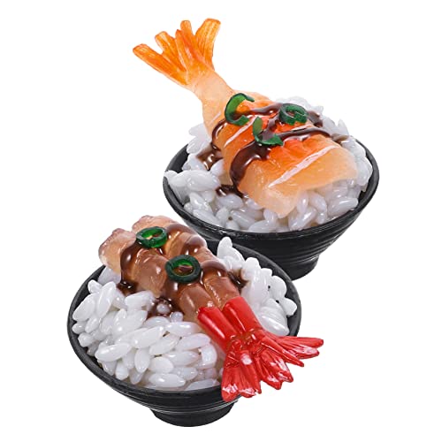 ADOCARN 2 Stück Simuliertes Sushi Reis Spiellebensmittelmodell, Spielküchenessen, Gefälschtes Essen, Spielzeuglebensmittel Für Kinder, Küchenlebensmittel Für Spielküche, von ADOCARN
