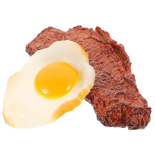 ADOCARN 2 Stück Steak pochiertes Eiermodell gefälschtes Steak-Modell Essensrequisiten gefälschtes Steak- Gefälschtes Essensspielzeug künstliche Nahrungsmittel zur Ausstellung PVC ADOCARN 2 Stück Steak pochiertes Eiermodell gefälschtes Steak-Modell Essensrequisiten gefälschtes Steak- Gefälschtes Essensspielzeug künstliche Nahrungsmittel zur Ausstellung PVC von ADOCARN