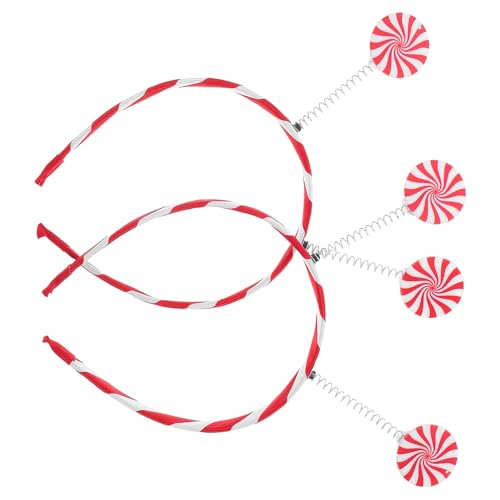 ADOCARN 2-teiliges Lollipop-Stirnband für Kinder: Candyland-Kostümzubehör für Feiertagspartys – weicher Haarreifen aus Acryl – Party-Kopfbedeckung für Mädchen zum Weihnachtstanz von ADOCARN