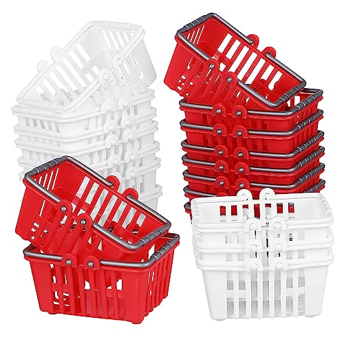 ADOCARN 20 STK Simulation Mini-Shopping Korb -Einkaufswagen- Miniwagen Miniaturen Dollhouse playmobile Spielzeugkörbe kleine Körbe Ornamente Miniatur-Hausversorgung Plastik von ADOCARN