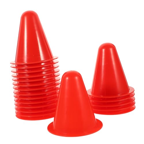 ADOCARN 20St Trainingskegel zum Skaten sportgeräte Sport geräte trainingsgeräte Sportausrüstung rollende Hindernis Schlittschuhe Sporttrainingskegel für Rollschuhe Plastik rot von ADOCARN
