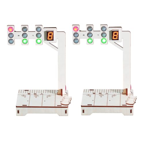 ADOCARN 2er-Sets Wissenschaftsbausatz für Kinder: STEM-Ampelspielzeug – DIY-Zebrastreifen-Signalleuchte – Holzmodellbausatz für Kinder, Jugendliche und Studenten von ADOCARN