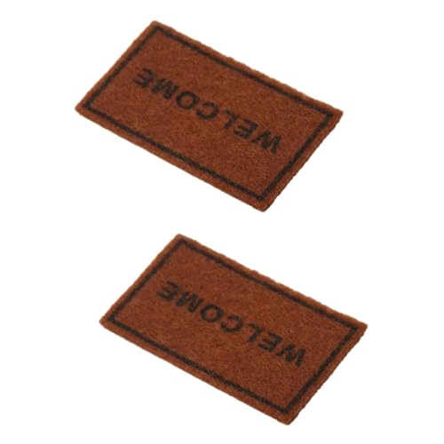 ADOCARN 2 Stücke Mini Teppich Für Puppenhaus Willkommen Matte Dekorative Boden Matte Für Schlafzimmer von ADOCARN