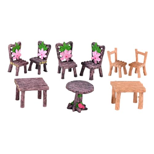 ADOCARN 3 Sätze Gartenmöbel Teiliges Resin und Stühle für Puppenhaus und Mikrolandschaften Rustikale Holzoptik und Langlebig Kreative Garten Deko ADOCARN 3 Sätze Gartenmöbel Teiliges Resin und Stühle für Puppenhaus und Mikrolandschaften Rustikale Holzoptik und Langlebig Kreative Garten Deko von ADOCARN