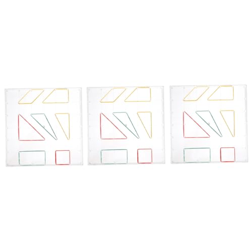 ADOCARN Frühpädagogisches Kit 3 Sets Kunststoff-nagelbretter Geoboard Für Kinder Geometrisches Lehrspielzeug Zum Mathematiklernen von ADOCARN