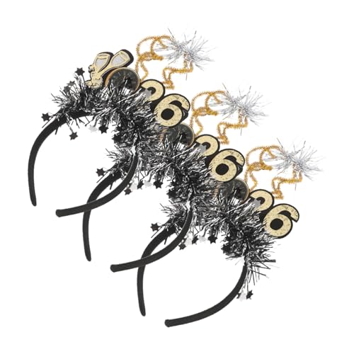 ADOCARN 3 Stück Kopfbedeckung Für Die Neujahrsparty Neue Stirnbänder Jahr Stirnband Frohes Jahr Stirnbänder Kopfschmuck Für Jahr Neujahr Stirnband Eisendraht Schwarz von ADOCARN