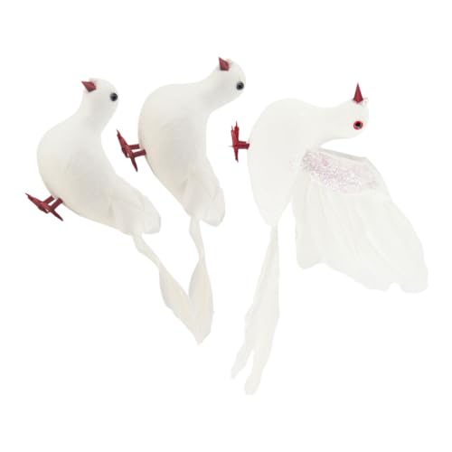 ADOCARN Vielseitige Realistische Taubensimulation – 3 Stück Weiß Für Hochzeiten Gewerbe Garten Heimdekoration Lebensechte Vögel von ADOCARN