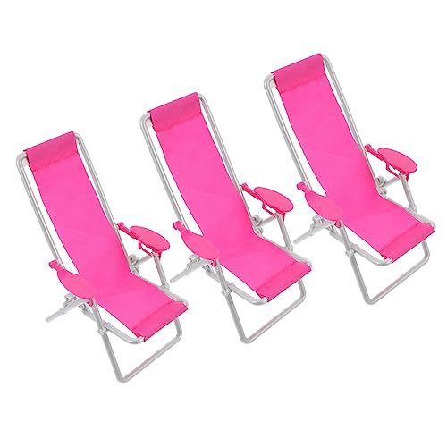 ADOCARN 3 Stück Mini Strandstuhl Deko Puppenhaus Möbel Kreative Liegestühle für Foto Requisiten für Spielzimmer und Landschaften von ADOCARN