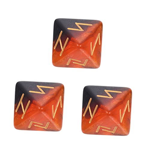 ADOCARN 3 Stück Polyedrische Rune Würfel Seitige Acryl Würfel für Tischspiele Kreative Spielrequisiten Mystischem Farbdesign für Partys und Rollenspiele von ADOCARN
