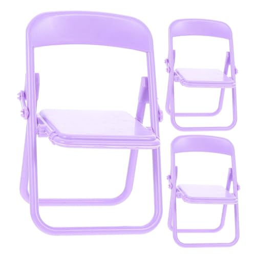 ADOCARN 3 Stück Stuhlspielzeug Mini Hauszubehör Mikro Landschaftsdekor Mini Klappstuhl Mini Klappstuhlmodell Mini Spielzeug Puppenhausstuhl Puppenhausdekor Mini Hausmöbel von ADOCARN