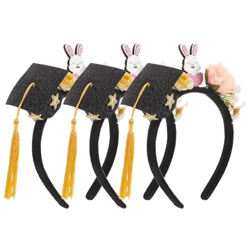 ADOCARN 3-teiliges Bachelor-Cap-Stirnband: 2025 Graduation Cap-Stirnband Grad Hat Headwear Haarschmuck für Kindergarten-Abschlussfeier-Foto-Requisiten von ADOCARN