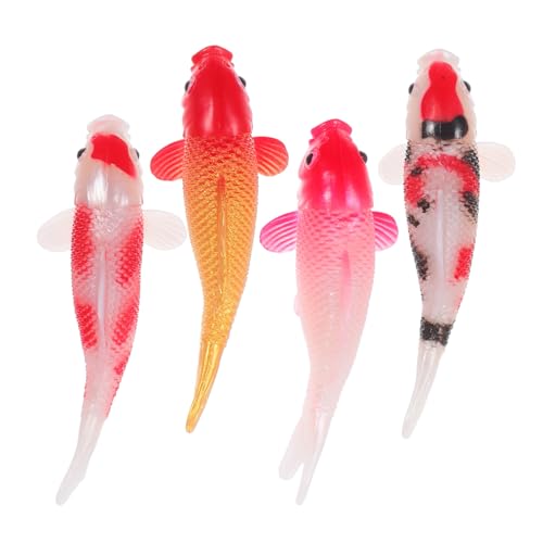 ADOCARN 4 Mini-koi-Fische: Goldfischfiguren, Künstliche Mini-goldfische, Miniatur-Ornamente, Realistische Fischmodelle Für Feengarten-aquariumzubehör von ADOCARN
