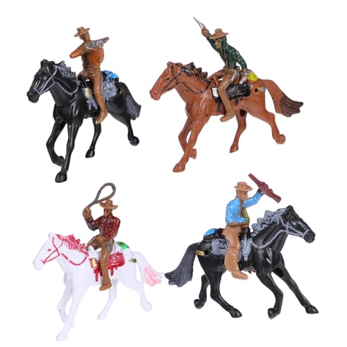 ADOCARN 4 Stück Cowboy-Reitmodell für kinderspielzeug Fantasie Toys verschnörkeltes Stirnband Pavillon Figuren reiten Plastik ADOCARN 4 Stück Cowboy-Reitmodell für kinderspielzeug Fantasie Toys verschnörkeltes Stirnband Pavillon Figuren reiten Plastik von ADOCARN