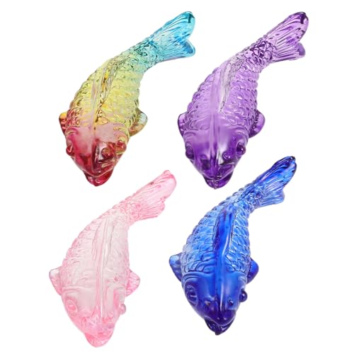 ADOCARN 4 Stück Fischverzierung Dekoratives Fischdekor Kleine Fischfigur Realistischer Gefälschter Fisch Fisch-Statue Fischdekor Aquarium-Ornament Fischfigur Glas von ADOCARN