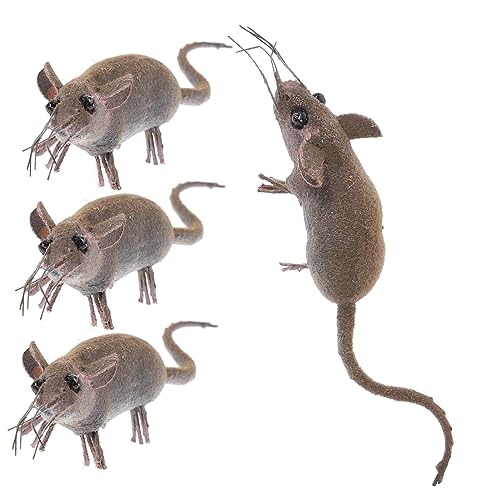 ADOCARN 4 Stück Mini Figuren Lustige Mäuse Deko für Miniaturgärten Puppenhäuser Autos und Niedliche Lebendige Ornamente für Kreative Dekoration Zufällige Farbe von ADOCARN