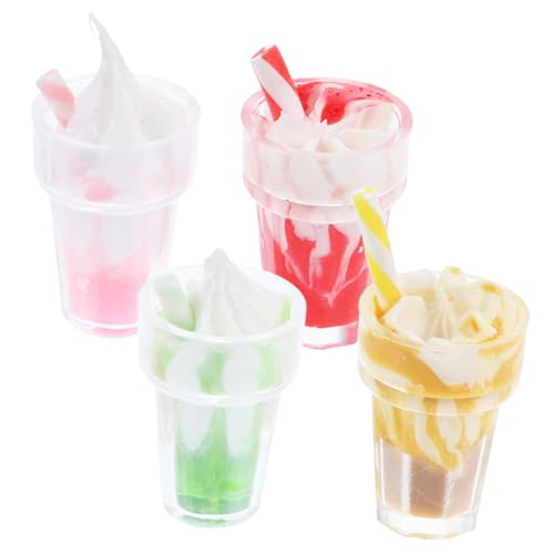 ADOCARN 4 Stück Puppenhaus Essen, Mini Eiscreme Ornament, Puppenhaus Eiscreme Modell, Miniatur Essen, Mini, Miniatur Eiscreme, Puppenhaus Requisiten, Mini Schmuck, DIY Foto von ADOCARN