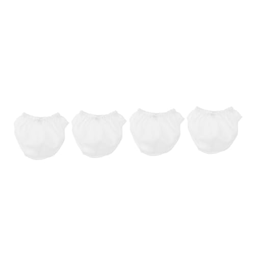 ADOCARN 4 Stück Puppenhöschen Miniatur Babypuppenkleidung Unterwäsche Abdeckung Puppenhauszubehör kleines kleine Spielzeugwindeln Zubehör vorgibt Stoff Weiß Zufällige Farbe von ADOCARN