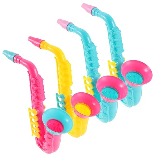 ADOCARN 4 Stück Saxophon Spielzeug Musikinstrument Spielzeug Musikinstrumente Simulierte Instrumente Spielzeug Tragbares Saxophon Kinder Lernen Saxophon Kinderinstrumente Saxophon von ADOCARN