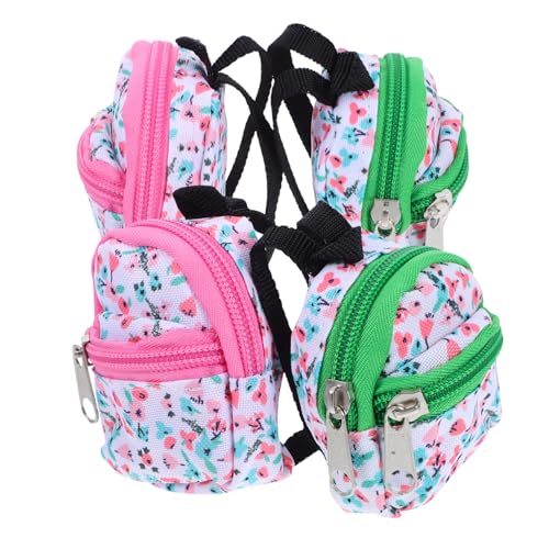 ADOCARN 4 Stück Schulbag -Modell Miniatur-puppenhauszubehör Miniaturdekor Mini-spielzeugrucksack Mini-puppentaschen Mini -Puppen -Rucksack Szenenzubehör Miniatur-schulbedarf Metall von ADOCARN