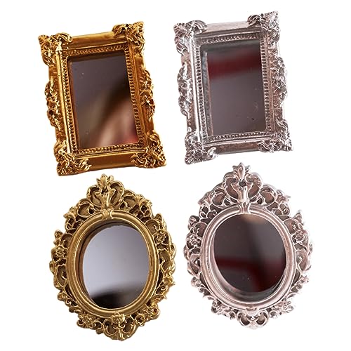 ADOCARN 4 Stück Spiegelset Teilig Klassische Resin Dekoration für Puppenhaus Europäischer Stil Accessoires für Kreative Miniaturlebenszenen für Bastelprojekte und ADOCARN 4 Stück Spiegelset Teilig Klassische Resin Dekoration für Puppenhaus Europäischer Stil Accessoires für Kreative Miniaturlebenszenen für Bastelprojekte und von ADOCARN