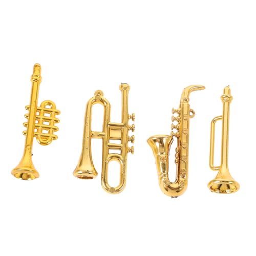 ADOCARN 4 Stücke Mini Instrument Modelle Vintage Mini Saxophon Für Puppenhaus Decor Kunststoff Musical Requisiten von ADOCARN