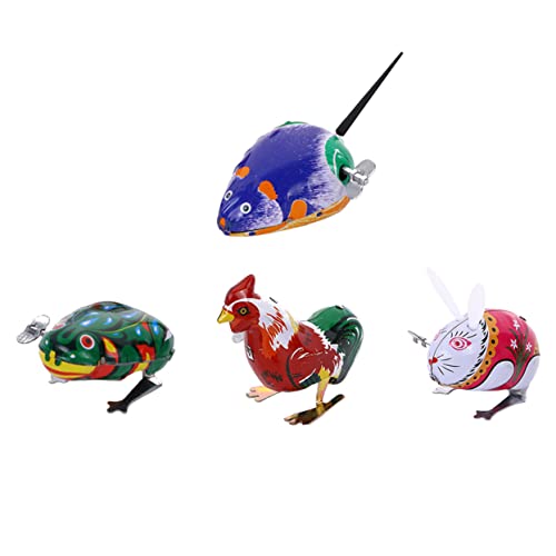 ADOCARN 4 Stücke Zinn Uhrwerk Für Bunny Kaninchen Mini Wind Up Tier Springen Wind Up Für Tier Eisen Blatt von ADOCARN