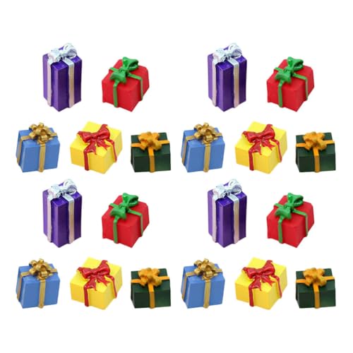 ADOCARN 40 Stück Miniatur-Weihnachtsornamente: Mini-Geschenkbox aus Kunstharz, Puppenhaus-Dekoration – kleine Weihnachtsfiguren für die Feiertage unter dem Baum ADOCARN 40 Stück Miniatur-Weihnachtsornamente: Mini-Geschenkbox aus Kunstharz, Puppenhaus-Dekoration – kleine Weihnachtsfiguren für die Feiertage unter dem Baum von ADOCARN