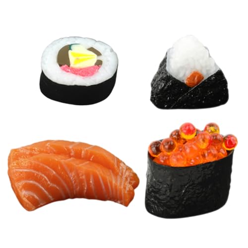 ADOCARN 4Stücke Lebensechtes Sushi Modellset Simuliertes Sushi und Onigiri für Fotografie und Dekoration Simulation Langlebig ADOCARN 4Stücke Lebensechtes Sushi Modellset Simuliertes Sushi und Onigiri für Fotografie und Dekoration Simulation Langlebig von ADOCARN