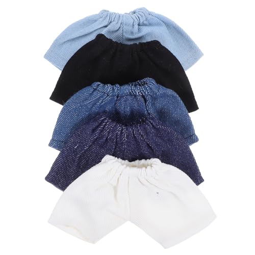 ADOCARN 5 Stück 20 cm Lange Shorts für Stoffpuppen: Leicht zu tragende, Kurze Hosen mit elastischem Bund zum Anziehen der Puppe – Puppenhaus-Cosplay- von ADOCARN