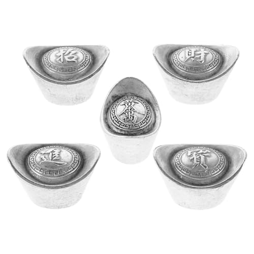ADOCARN 5 Stück Antike Silbermindestrich chinesischer Yuan bao chinesische Barrenverzierungen Maskottchen Charme chinesische Yuan-Bao-Figur Glücksfigur Chinesische Geld Kupfer ADOCARN 5 Stück Antike Silbermindestrich chinesischer Yuan bao chinesische Barrenverzierungen Maskottchen Charme chinesische Yuan-Bao-Figur Glücksfigur Chinesische Geld Kupfer von ADOCARN