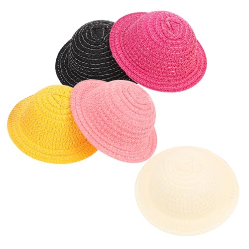 ADOCARN 5 Stück Puppenhäubchen Handgewebte Accessoires für Kreative Bastelprojekte für Verschiedene Puppen Frischen Farben für Fantasievolles von ADOCARN