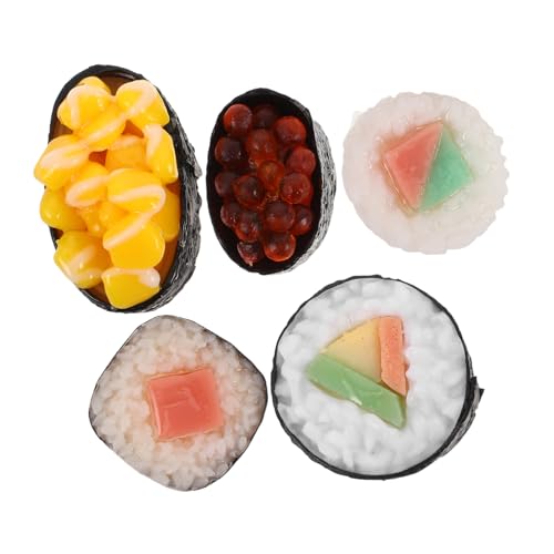 ADOCARN 5 Teiliges Sushi Modell, Sushi Spielzeug Für Kinder, Künstliche Lebensmittel, Simuliertes PVC Lebensmittel, Kunstlebensmittel, Simulationslebensmittel, Dessert, Sushi Ornament, von ADOCARN