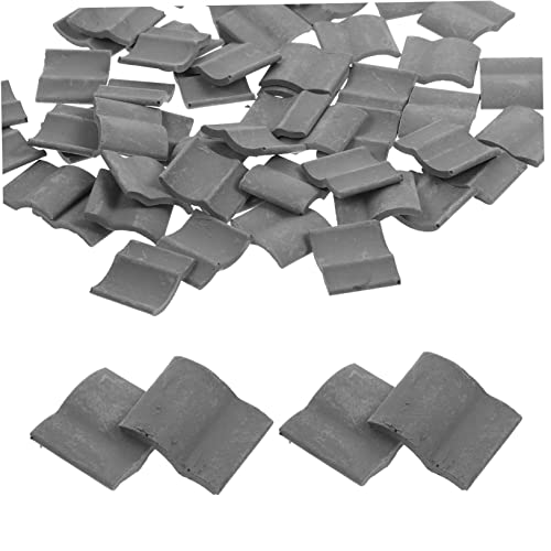 ADOCARN 50 Stück Simulierte Ziegel, Realistische Gefälschte Dachziegel, Mikro Landschafts Dachziegel, Sandtisch, Landschaftsbau Dachziegel, Mini Dachziegel, Modelle, Dachziegel, von ADOCARN
