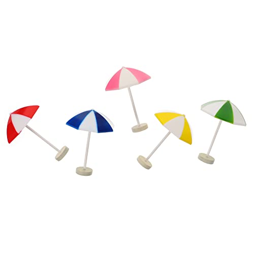ADOCARN 5st Mini- Mini-Regenschirm Mini Regenschirm Miniaturtiere Puppenregenschirm Strandminiaturen Schirmschmuck Micro-landschaftsschirm Puppenhaus Abs von ADOCARN