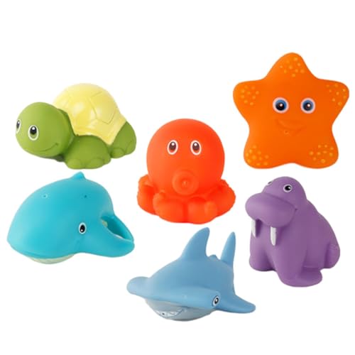 ADOCARN 6 Stück Badewannen-quetschtier-Spielzeug Für Kleinkinder Badespielzeug Cartoon-quietschtier Badespielzeug Mit Wasserspritzen Badespielzeug Für Jungen Und Mädchen ADOCARN 6 Stück Badewannen-quetschtier-Spielzeug Für Kleinkinder Badespielzeug Cartoon-quietschtier Badespielzeug Mit Wasserspritzen Badespielzeug Für Jungen Und Mädchen von ADOCARN