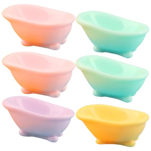 ADOCARN 6 Stück Badewanne, Mikrolandschaft, Puppenhaus, Mini Badewanne, Mini Badewannenstatue, Badewannenmodell Für Puppenhaus, Heimdekoration, Miniatur Badewanne, Zum Schmücken Von Mini von ADOCARN