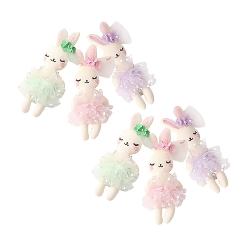 ADOCARN 6 Stück Kaninchenpuppe, Süßer Stoffhase, Winzige Stofftiere, Kleidung, Kaninchendekor, Tierpuppen, Hase, Schöner Mini Plüschkaninchen Anhänger, Kleines Stofftier, Kleiner von ADOCARN