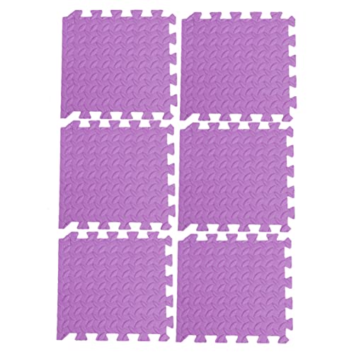 ADOCARN 6 Stück Schaumstoff Bodenmatten Für Puzzlematte Lila Schaumstoff Bodenfliesen Für Ineinandergreifende Schaumstoffmatten Schaumstoffmatten Für Dicker Bodenschaum von ADOCARN