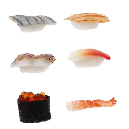 ADOCARN 6 Stück Simulation Sushi, Realistisches Sushi Modell, Restaurant Display Requisite, Künstliches Sushi , Gefälschtes Lebensmittelmodell, Foto Requisiten, Japanisches Sushi Modell, von ADOCARN