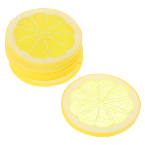 ADOCARN 6 Stück Simulierte Fruchtscheiben, Zitronenscheiben Aus Kunststoff, Zitronenscheiben Aus PVC, Künstliche Zitronenscheiben, Fotografie, Fruchtscheiben, Obstdekoration, Simulation, von ADOCARN