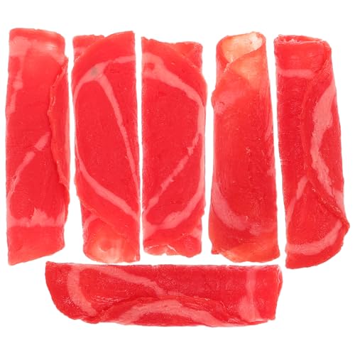 ADOCARN 6 Stück simulierte Rindfleischrollenmodelle: lebensechte gefälschte Fleischrollen zur Lebensmittelpräsentation für Hotpot-Westernküche und Sushi-Restaurants ADOCARN 6 Stück simulierte Rindfleischrollenmodelle: lebensechte gefälschte Fleischrollen zur Lebensmittelpräsentation für Hotpot-Westernküche und Sushi-Restaurants von ADOCARN
