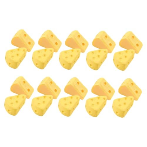 ADOCARN 60 Stück Mini Käsekuchenfiguren Kunstkäsekuchen Miniatur Lebensmittel Puppenhaus Simulation Dreieck Käsekuchen Gefälschte Mini Kuchenverzierungen von ADOCARN