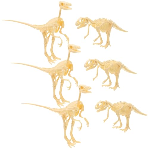 ADOCARN Dinosaurier Tortendeko 6st Dinosaurier-fossil-Modell Figuren Dinosaurierspielzeug Roboter Kinderspielzeug Lernspielzeug Knochenformen Von Dinosauriern Dinosaurier Skelett Abs Beige von ADOCARN