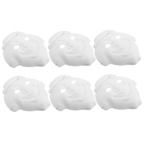 ADOCARN 6st Handgezeichnete Clownmaske Vollgesichts-maskerade-maske Maskerade-maske Für Frauen Led-maske Maskerademaske Für Männer Party Perücke Lustige Maske Papier Weiß von ADOCARN