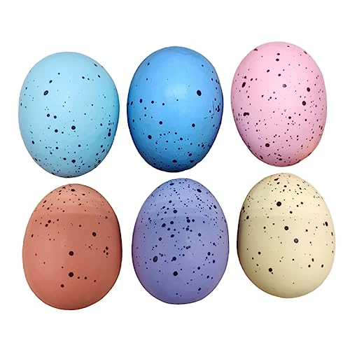 ADOCARN Ostern Requisiten 6 Stück Simulation Eier Dekorative Bemalte Verzierungen Handgemachte Eier Für Jungen Und Mädchen Spielen von ADOCARN