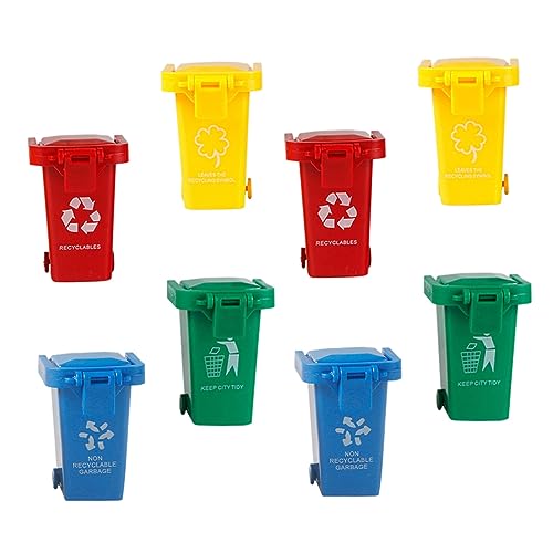 ADOCARN 8St Mini-Mülleimer mini Trash can Abfallbehälter Miniatur-Mülleimer Abfallmanagement- Korb Kinderspiele Mülleimer Kinderspielzeug Mülltonne Kinderspielzeug Plastik von ADOCARN