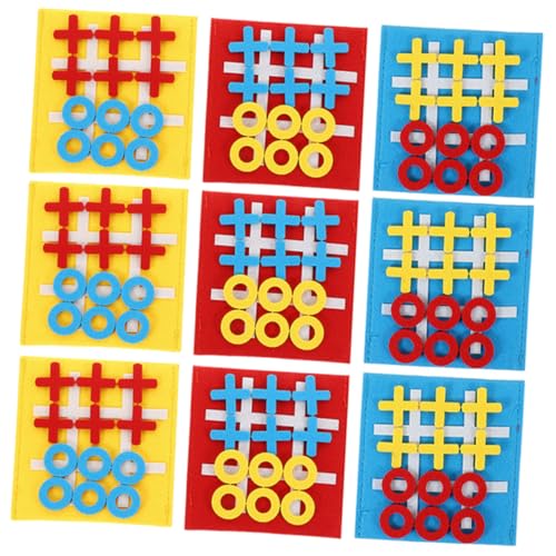 ADOCARN 9 Stück Teiliges Tictactoe Spielset für Interaktives Lernspiel mit Bunten Magnetischen Spielfeldern Tragbares Intelligentes Brettspiel und Kognitiver Entwicklung von ADOCARN