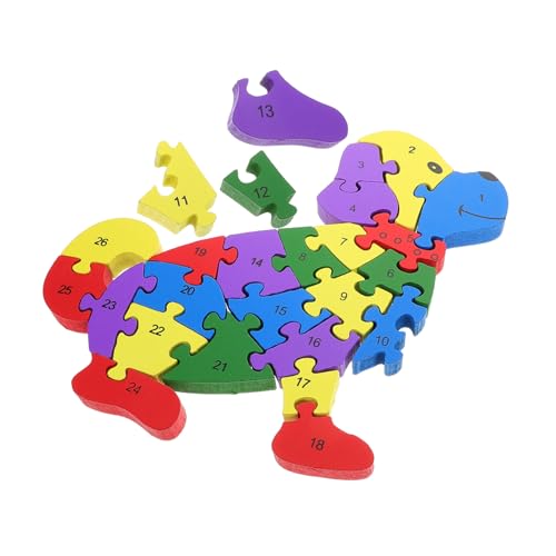 ADOCARN Alphabetische und Numerische Holzbausteine Puzzle für Montessori Lernspielzeug Motorischen Fähigkeiten Kreativität und Sprachentwicklung für Zuhause und Schule von ADOCARN
