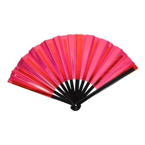 ADOCARN Chinesischer Faltbarer Handfächer mit Schillerndem PVC Handlich und Robust Traditioneller Tanzfächer für Bühnenauftritte Partydekoration Hochzeiten Performance Accessoire von ADOCARN