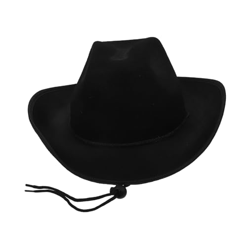 ADOCARN Cowboy-hut Western-cowboyhüte Cowboy-caps Cowgirl-cowboyhüte Schwarzer Cowboyhut Cowgirl-kostüm Western-partyhüte Hut Mit Breiter Krempe Fräulein Geformte Kappe Kleidung Gefühlt von ADOCARN